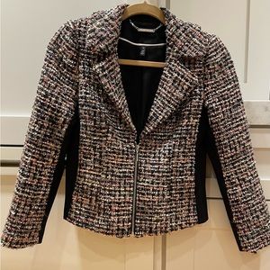 Multi-colored plaid black blazer White House black market